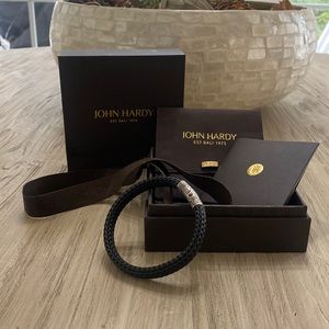 John Hardy corded bracelet with silver clasp